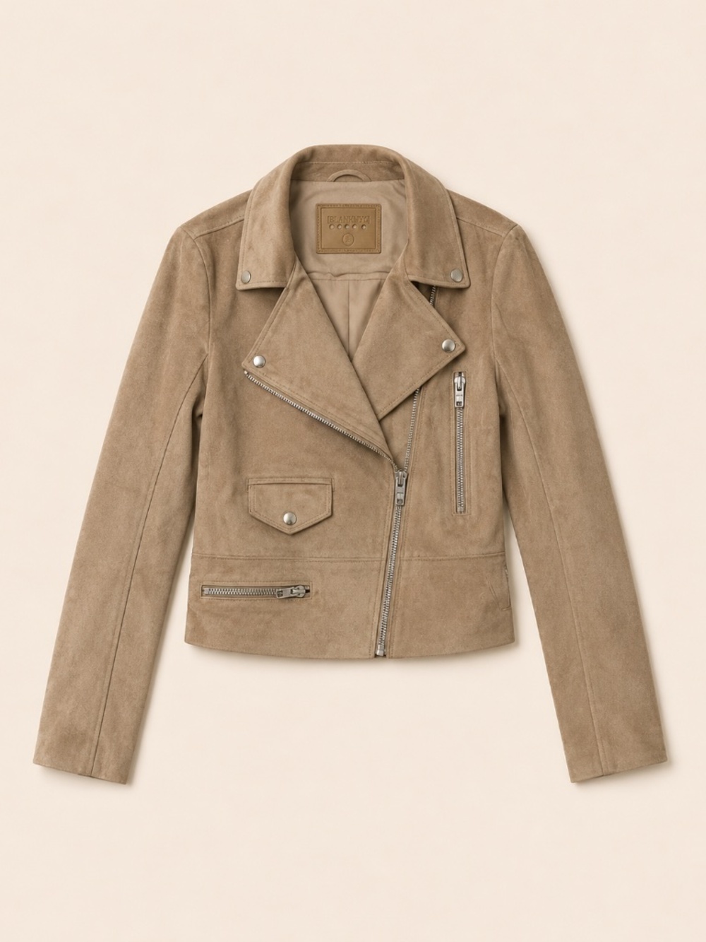 BLANKNYC Beige Suede Moto Jacket Size S